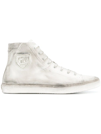 Shop Saint Laurent Moon Plus High Sneakers In White