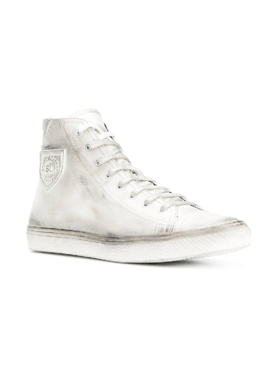 Shop Saint Laurent Moon Plus High Sneakers In White