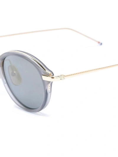 Shop Thom Browne Round Frame Sunglasses In Grey