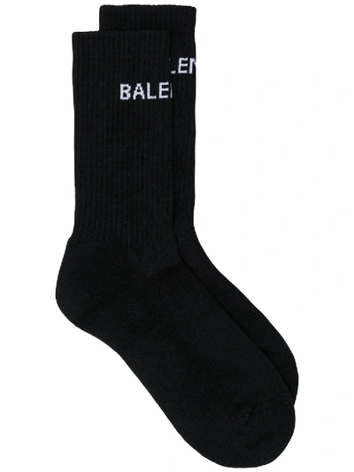 Shop Balenciaga Tennis Socks Black