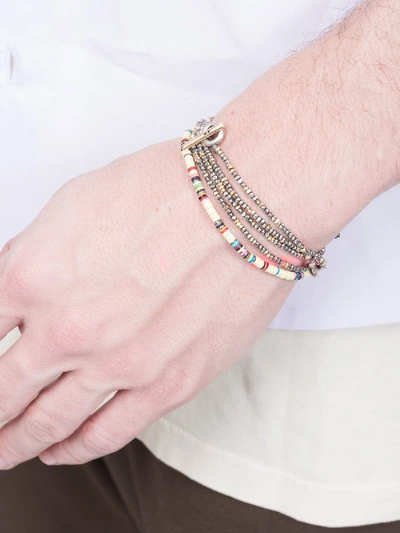 Shop M. Cohen Beaded Wrap Bracelet In Silver