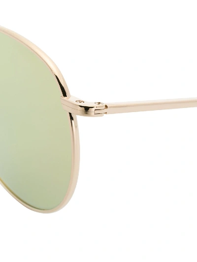 Shop Thom Browne Mirrored Aviator Sunglasses In Gold
