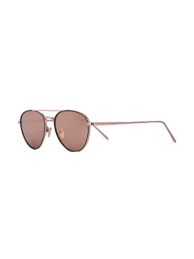 Shop Linda Farrow Aviator Sunglasses In Pink