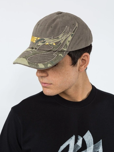 Shop Vetements Cut Up Cap In Blue