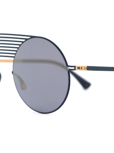 Shop Thierry Lasry Stormy Round Frame Aviator Sunglasses In Blue