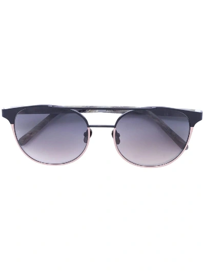 Shop Linda Farrow Gradient Sunglasses In Black