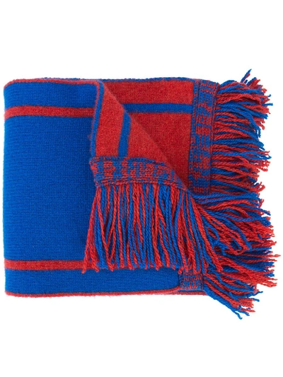 Shop The Elder Statesman X Nba Frayed Hem Scarf In Blue