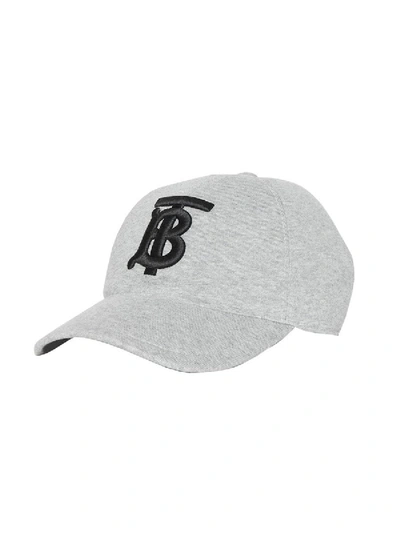 Shop Burberry Grey Melange Baseball Cap Grey