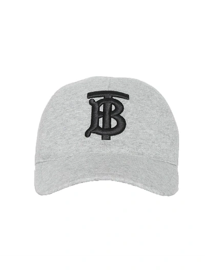 Shop Burberry Grey Melange Baseball Cap Grey