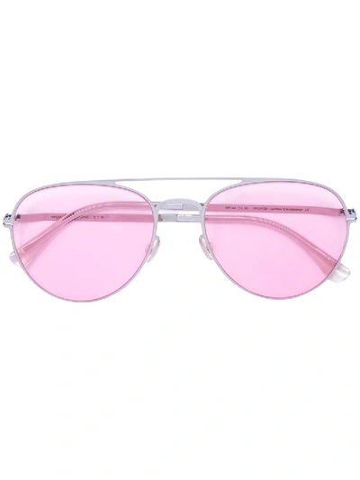 Shop Mykita Aviator Sunglasses In Pink