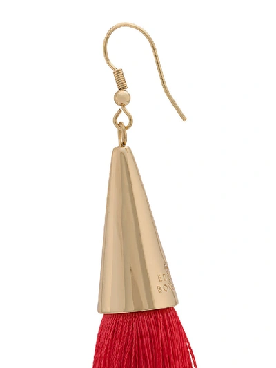 Shop Eddie Borgo Long Silk Tassel Earrings In Red