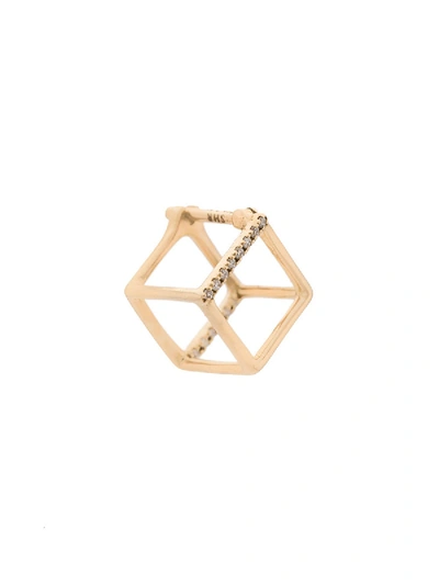 Shop Shihara 3d Square Earring In Gold