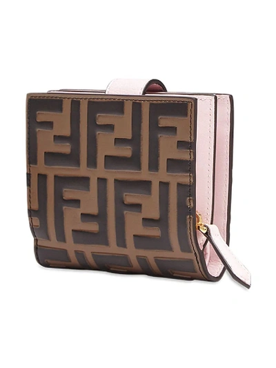 Shop Fendi Ff Logo Wallet Light Pink