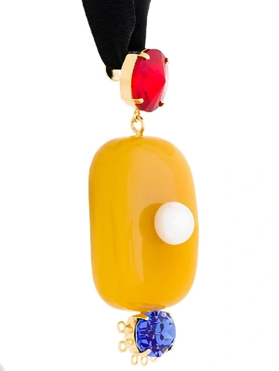 Shop Marni Pearl Pendant Necklace In Yellow