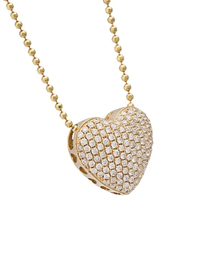 Shop Anita Ko Diamond Heart Necklace In Gold