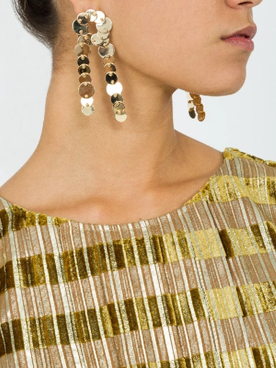 Shop Eddie Borgo Crisscross Pinned Paillette Earrings In Gold