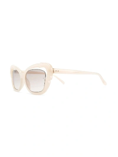Shop Linda Farrow Oversized Sunglasses In Neutral