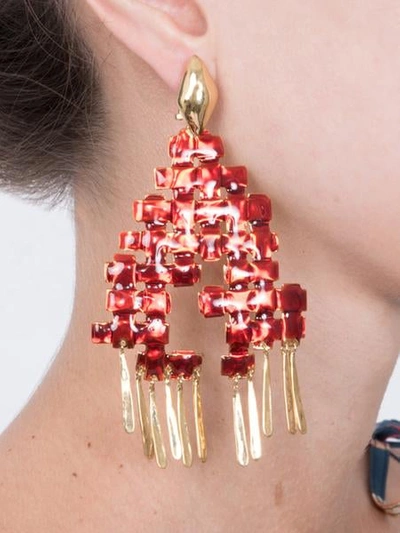 Shop Lhd X Aurelie Bidermann Pin Earrings In Red