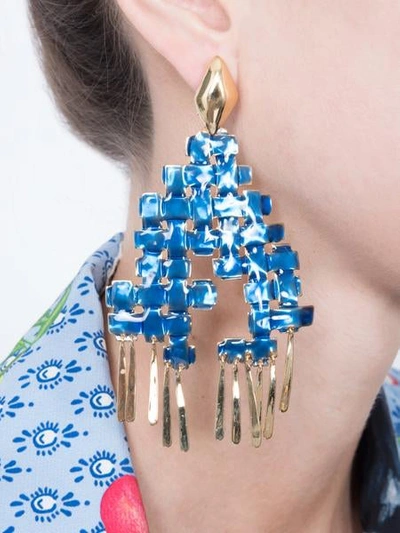 Shop Aurelie Bidermann Lhd X  Clip Earrings In Blue