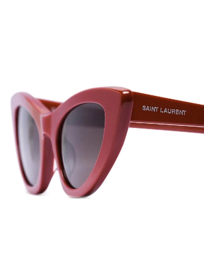 Shop Saint Laurent Lily Cat Eye Sunglasses White