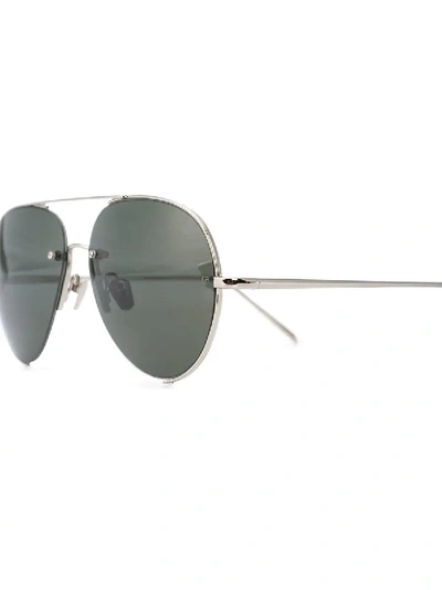 Shop Linda Farrow Aviator Sunglasses In Silver