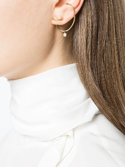 Shop Ana Khouri Left White Diamond Lily Earring In Gold