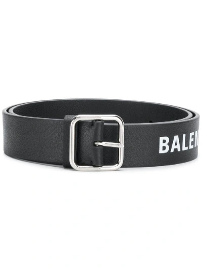 Shop Balenciaga Logo Belt In Black