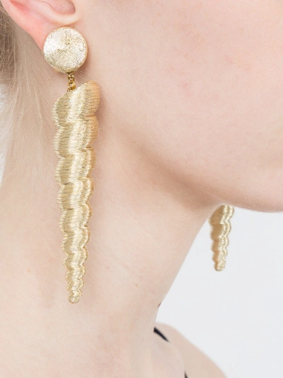 Shop Rebecca De Ravenel Large Twisty Gold Earrings