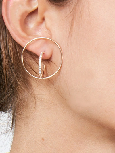 Shop Charlotte Chesnais Saturn Earrings In Gold