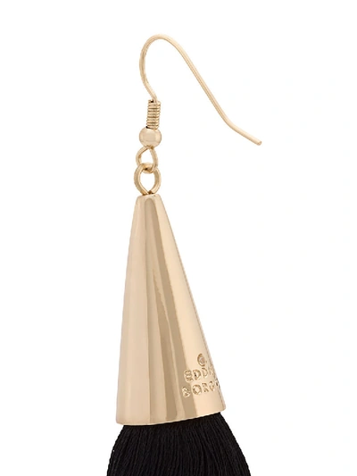 Shop Eddie Borgo Long Silk Tassel Earrings In Black