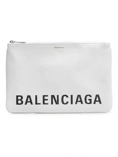 Shop Balenciaga Ville Pouch M In White