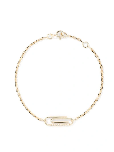 Shop Aurelie Bidermann Paperclip Bracelet In Gold