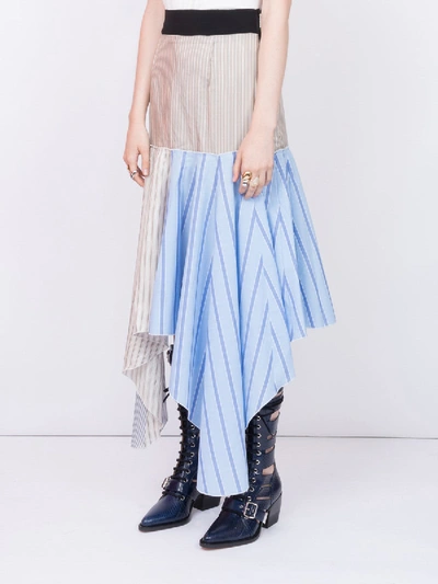 Shop Jw Anderson Hanky Hem Skirt In Blue