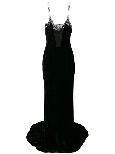 Shop Stella Mccartney Lace And Velvet Gown