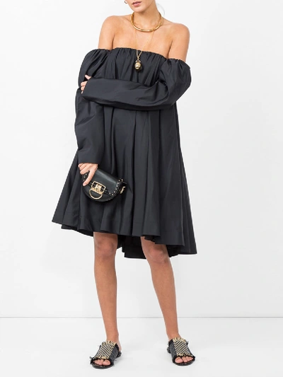 Shop Calvin Klein 205w39nyc Bardot Ruffled Dress Black