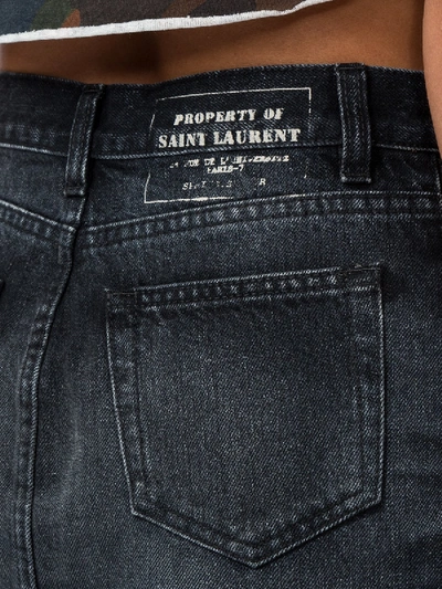 Shop Saint Laurent Faded Denim Mini Skirt