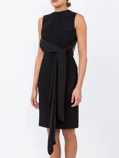 Shop Givenchy Open Back Tie Waist Dress In Black