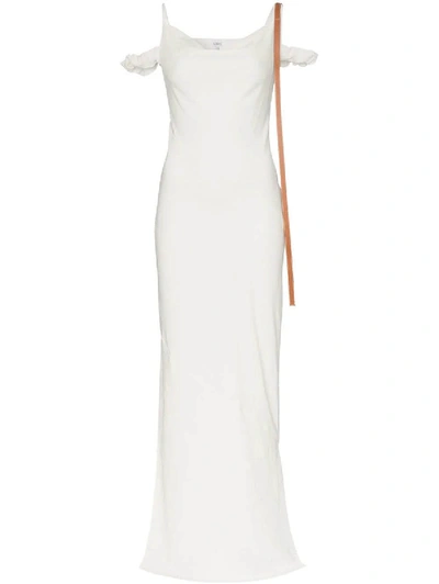 Shop Loewe Cold Shoulder Dress In White