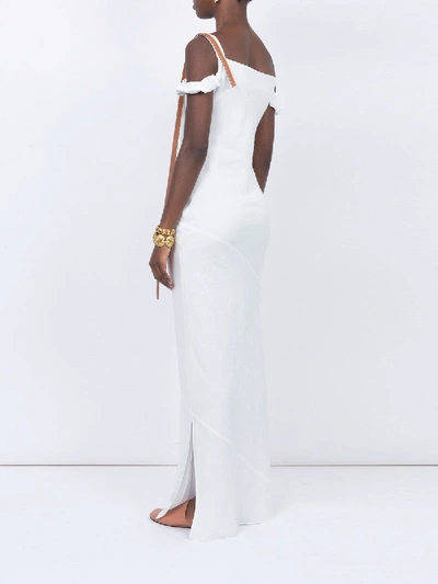 Shop Loewe Cold Shoulder Dress In White
