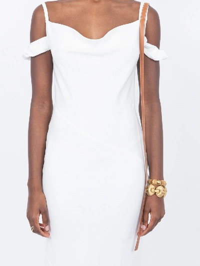 Shop Loewe Cold Shoulder Dress In White