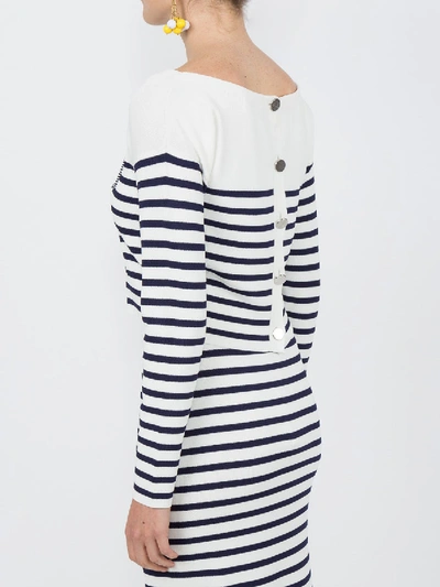 Shop Altuzarra Cousteau Striped Sweater In White