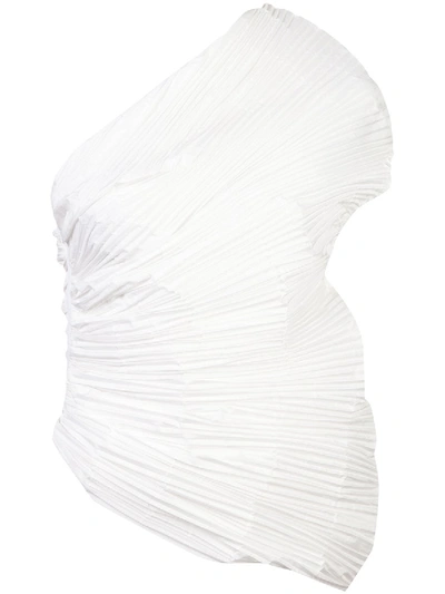 Shop Rosie Assoulin One-shoulder Blouse White