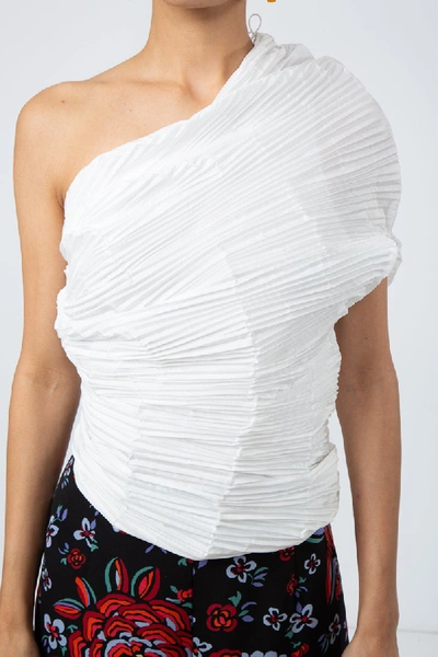 Shop Rosie Assoulin One-shoulder Blouse White