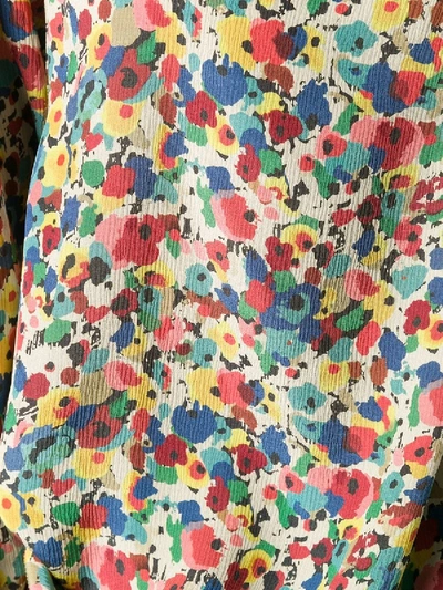 Shop Balenciaga Floral Draped Shirt In Multicolor