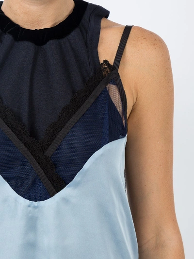 Shop Sacai Camisole Layer Blouse Blue