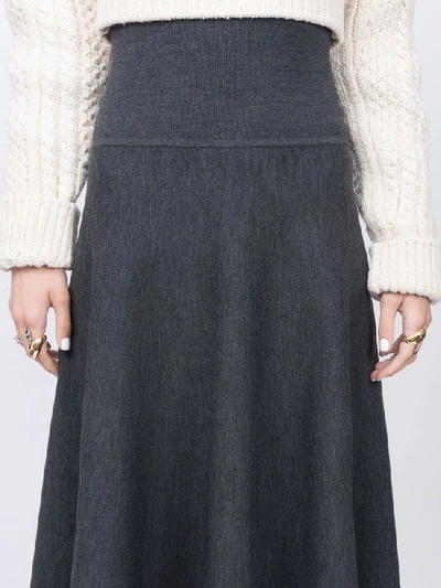 Shop The Row Alessia Midi Skirt In Grey