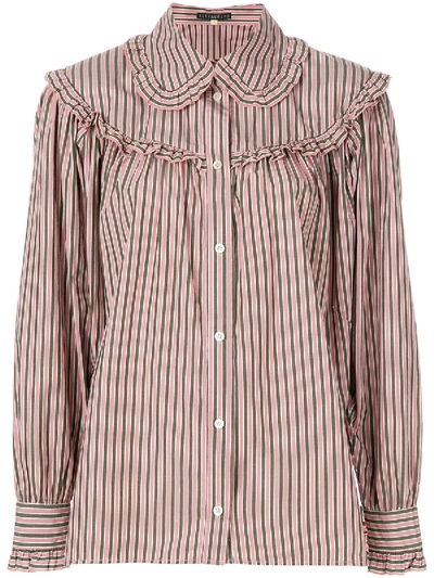 Shop Alexa Chung Striped Button Shirt Pink