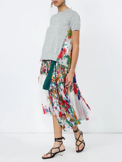 Shop Sacai Asymmetric Pleated Skirt