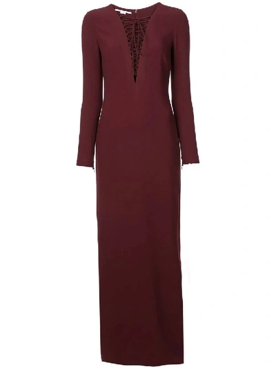 Shop Stella Mccartney Lace-up Gown Red