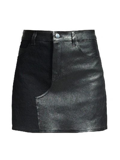 Shop Amiri Leather Mini Skirt